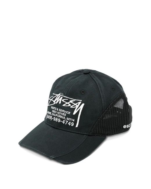 Stussy Black Embroidered Logo Adjustable Strap for men