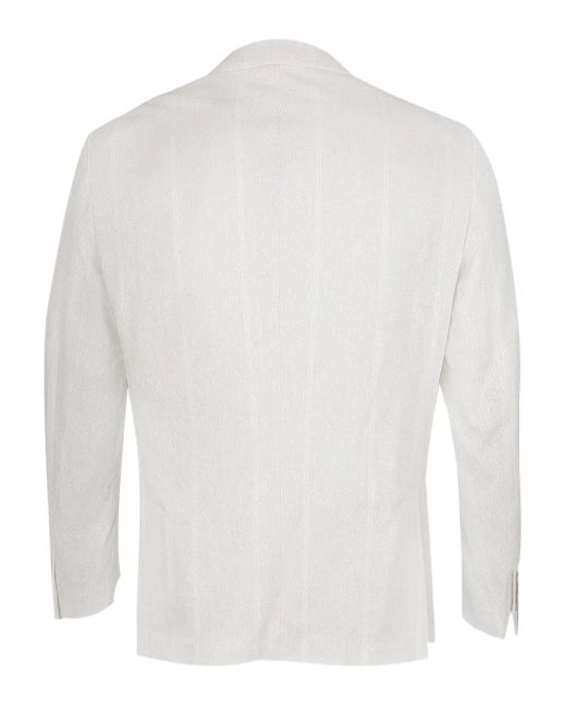 Eleventy White Single-Breasted Blazer for men
