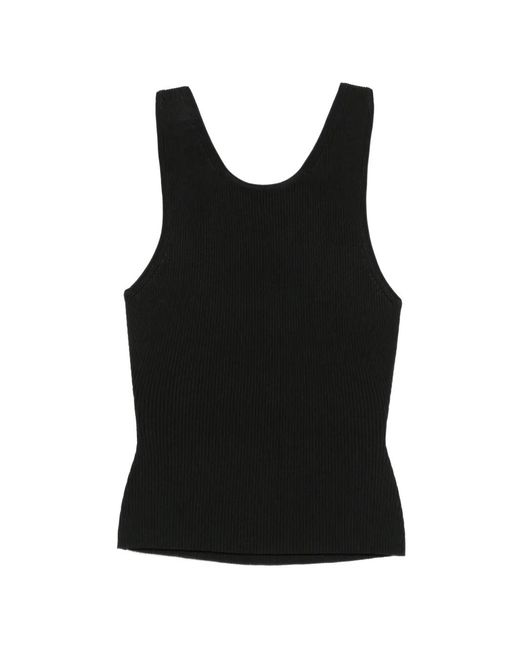 Sessun Lygia Geribbelde Top in het Black