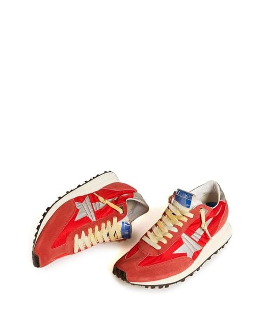 Golden Goose Deluxe Brand Red Sneakers With Suede Overlays for men
