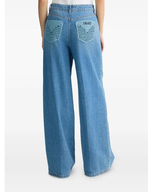 Liu Jo Blue High-Rise Flared Jeans