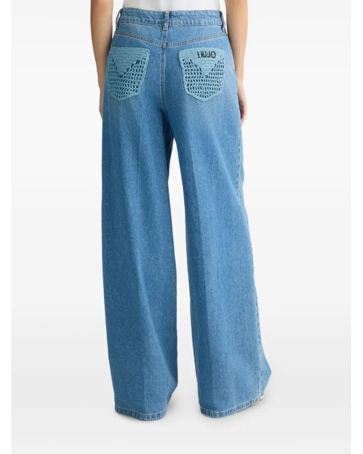 Liu Jo Blue High-Rise Flared Jeans