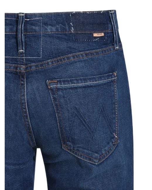 Mother Blue Faded-Effect Straight-Leg Jeans