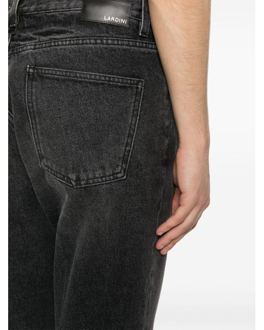 Lardini Black Slim-fit Distressed Jeans for men