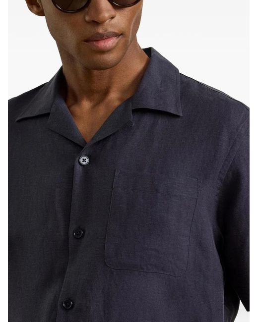Ralph Lauren Blue Camp-Collar Shirt for men