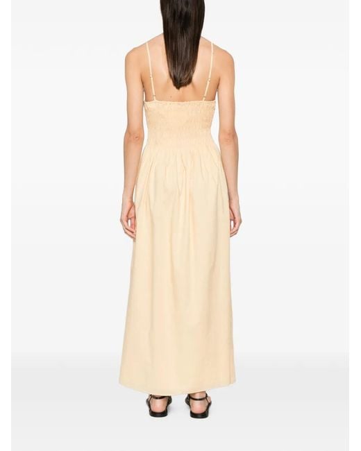 Faithfull The Brand White Laia Shirred-Bodice Maxi Dress