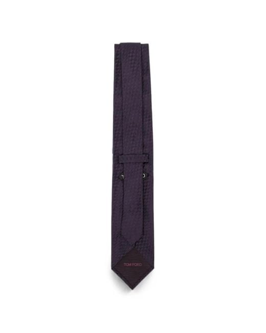 Tom Ford Purple Net-Pattern Satin Tie for men