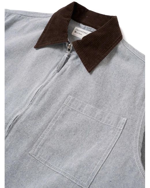 Universal Works Blue Jeans Zip-Up Bomber Jacket for men