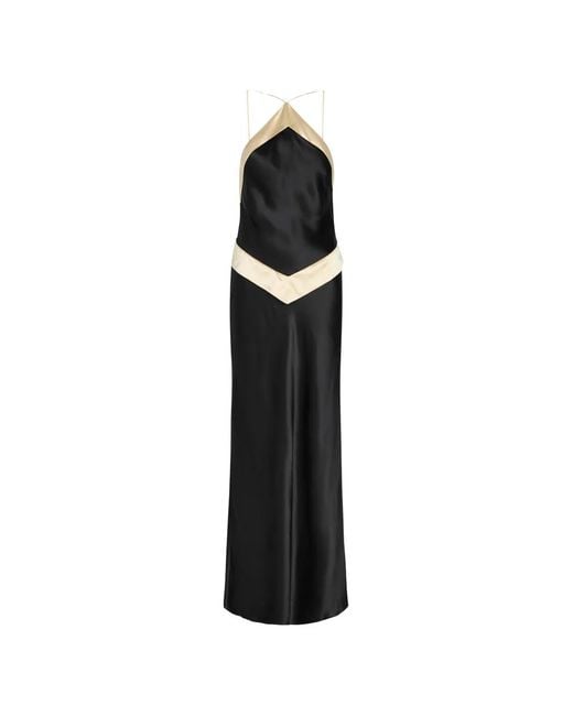 Reformation Black Jillian Panelled Silk Maxi Dress