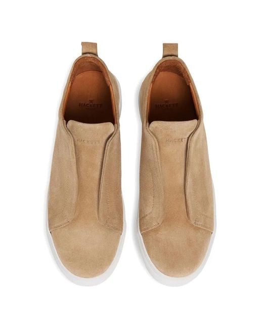 Hackett White Vision Suede Slip-On Sneakers for men