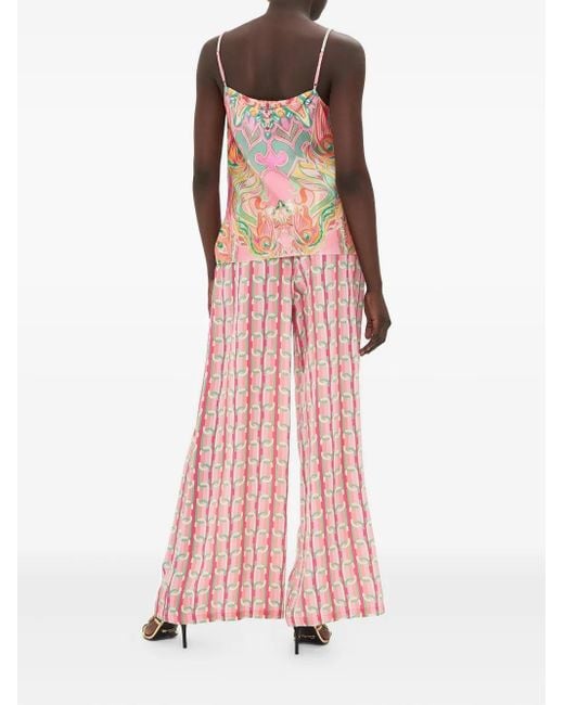 Camilla Bias Cami Tea Crystal-embellished Top Red