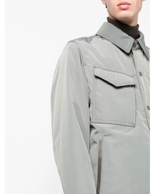 Tom Ford Gray Button-Front Shirt Jacket for men