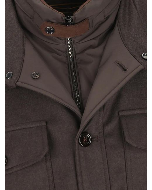 Moorer Brown Pocket Button-Up Jacket for men