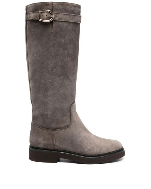Doucal's Brown Wildleder-Stiefel Mit Schnalle