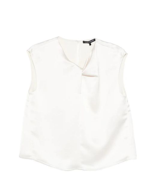 Luisa Cerano White Twisted Sleeveless Top