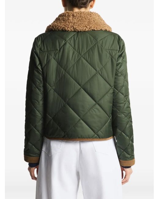 Fay Green Veste Matelassée À Col Lainé