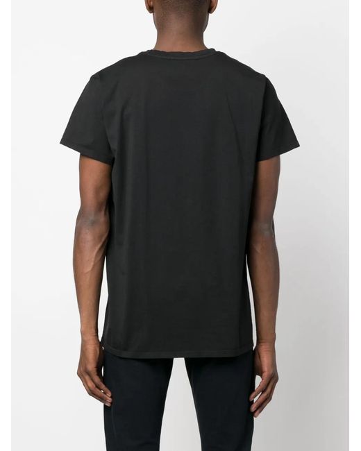 14 Bros Black Graphic-Print Cotton T-Shirt for men