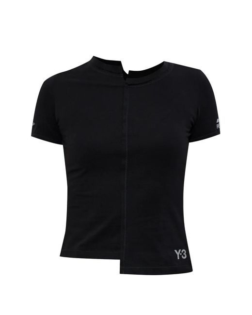 Y-3 Black X Mercedes Logo-Print T-Shirt