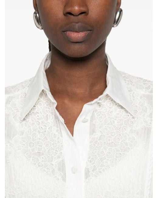 Ermanno Scervino White Lace-Detail Shirt