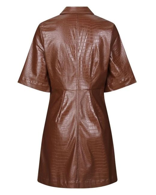 Samsøe & Samsøe Brown Myla Short-Sleeve Shirt Dress