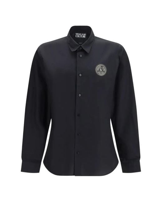 Versace Jeans Couture Blue Emblem-Patch Shirt for men