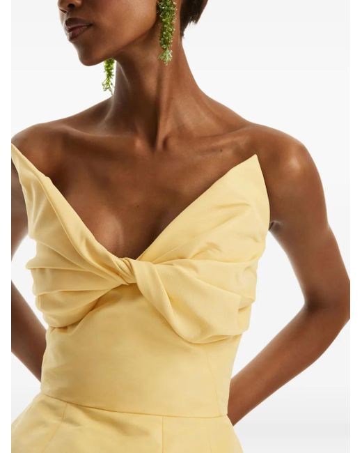 Robe En Faille À Détail De Nœud Oscar de la Renta en coloris Yellow
