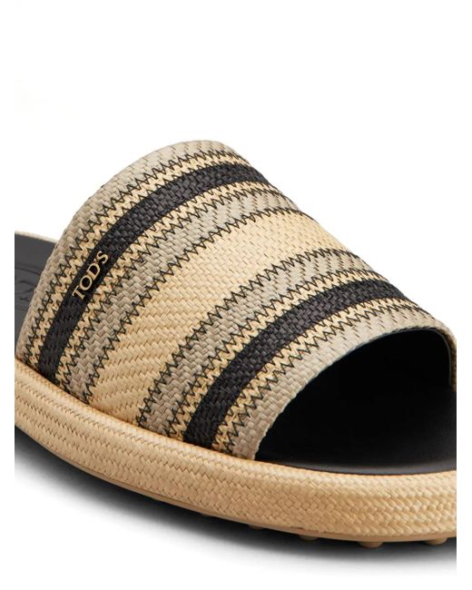 Tod's White Two-Tone Slides