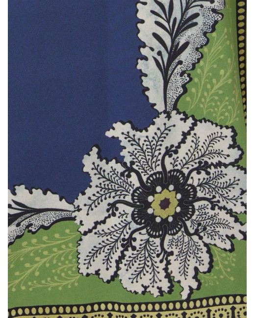 LaDoubleJ Blue Brooklyn Floral-Print Pleated Trousers