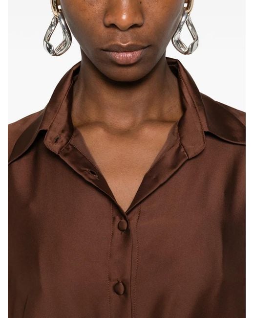 Silkylicious Brown Silk Maxi Skirt (Set Of Two)