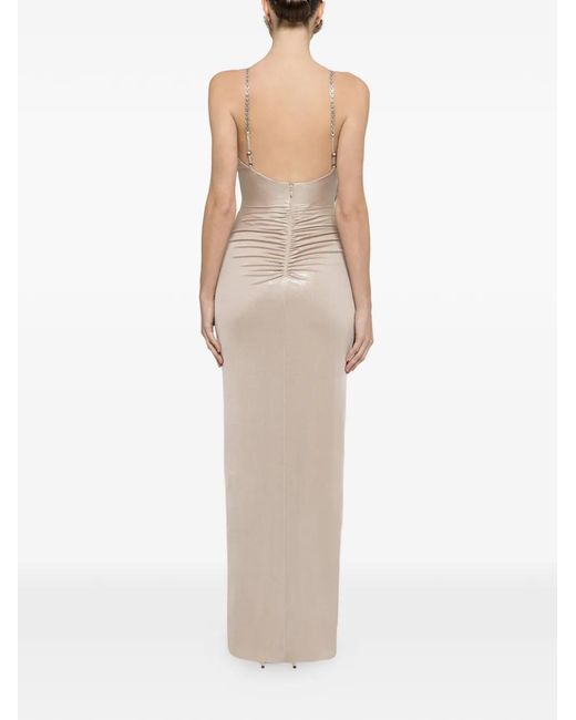 Nissa Natural Knot Chain-Strap Maxi Dress