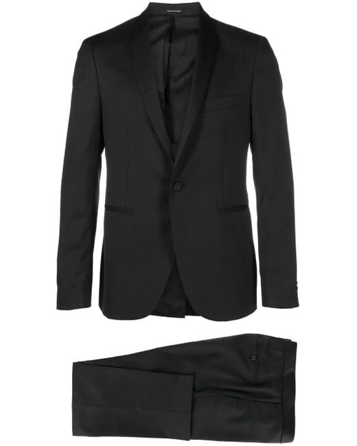 Tagliatore Black Tailored Single-Breasted Dinner Suit for men