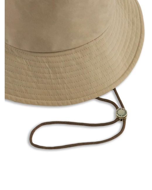 Barbour Natural Logo-Plaque Drawstring Bucket Hat