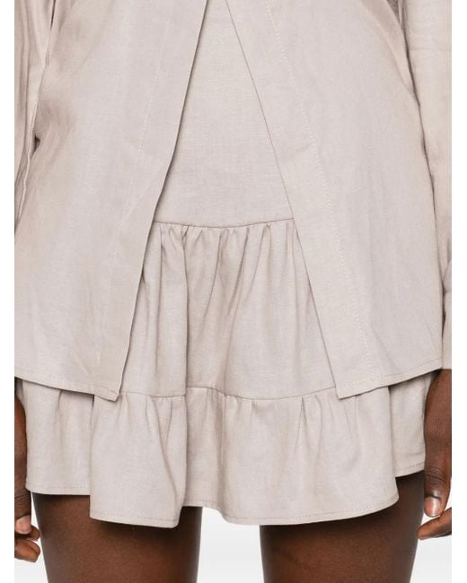 Hamza Natural Bali Linen Mini Skirt