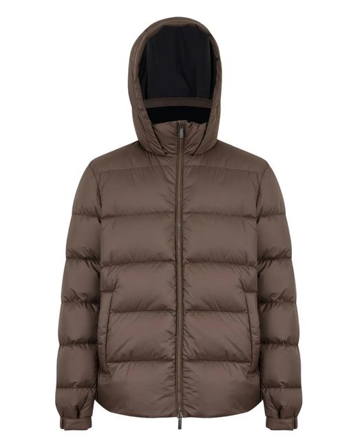 Peserico Brown Hooded Jacket for men
