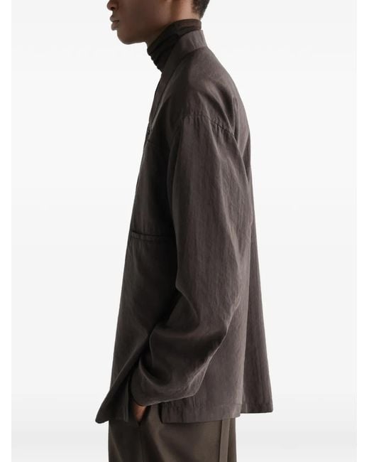 Lemaire Brown V-Neck Shirt for men