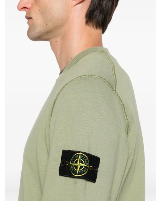 メンズ Stone Island コンパスバッジ スウェットシャツ Green
