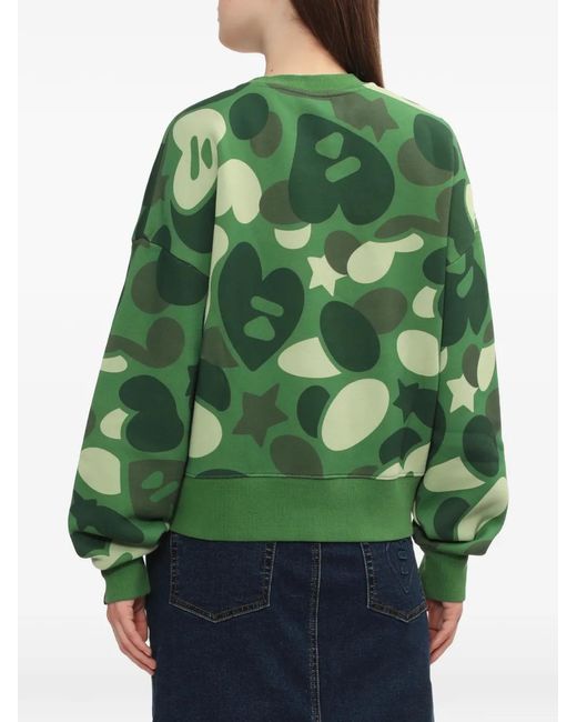 A Bathing Ape Green Camouflage Logo Top