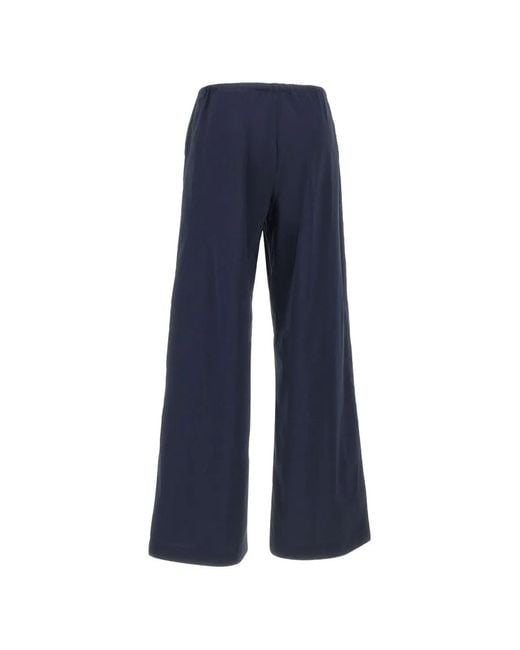 Herno Blue Elasticated Wide-Leg Trousers