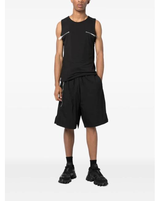JORDANLUCA Black Zip-Detail Wrap Shorts for men