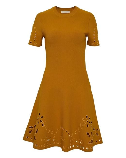 Ulla Johnson Yellow Fania Eyelet-Embellishment Mini Dress