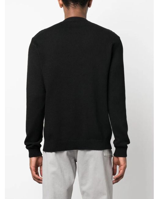 Moschino Black Slogan-Intarsia Sweater for men