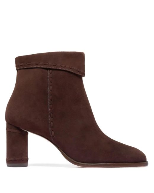 Bernardo Brown 1946 76Mm Gene Stitched-Detail Block-Heel Boots