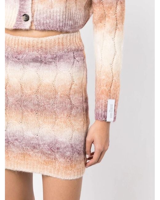ROKH Pink Striped Cable-Knit Mini Skirt