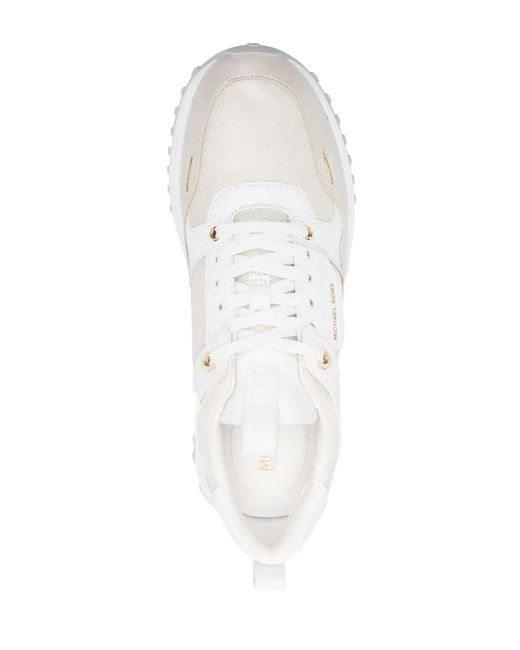MICHAEL Michael Kors White Theo Metallic-effect Low-top Sneakers