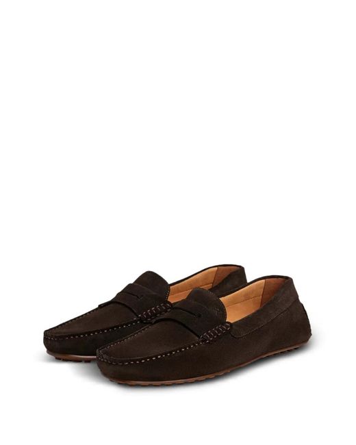 Hackett White Mocassins Driver En Daim for men