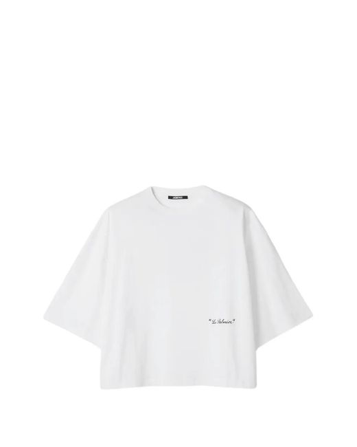 Jacquemus White Le Palmierr Logo-Print T-Shirt
