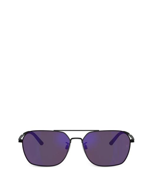 Oliver Peoples Purple Pilot-Frame Sunglasses