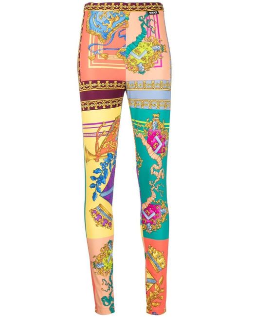 Versace Baroqueprint Silk leggings Lyst Canada