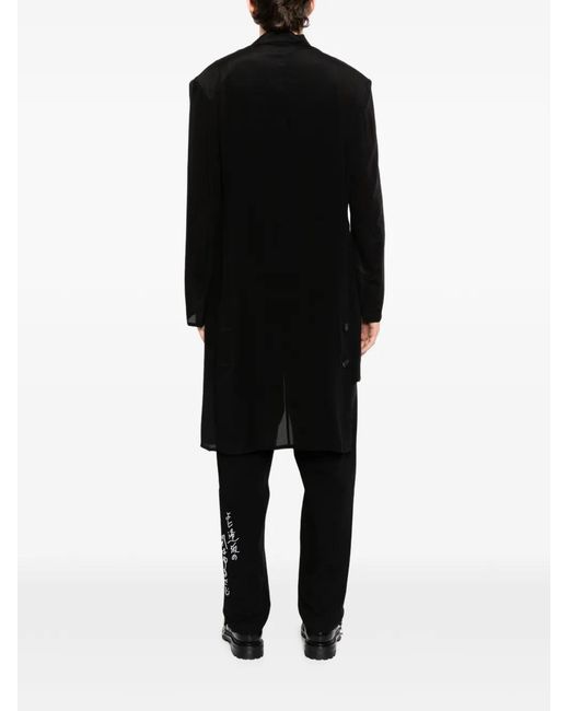 Yohji Yamamoto Black Single-Breasted Coat for men