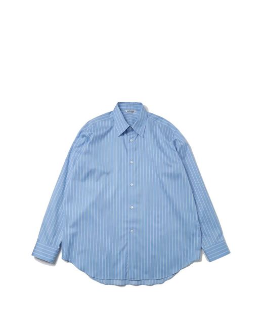 Auralee Gestreept Poloshirt in het Blue voor heren